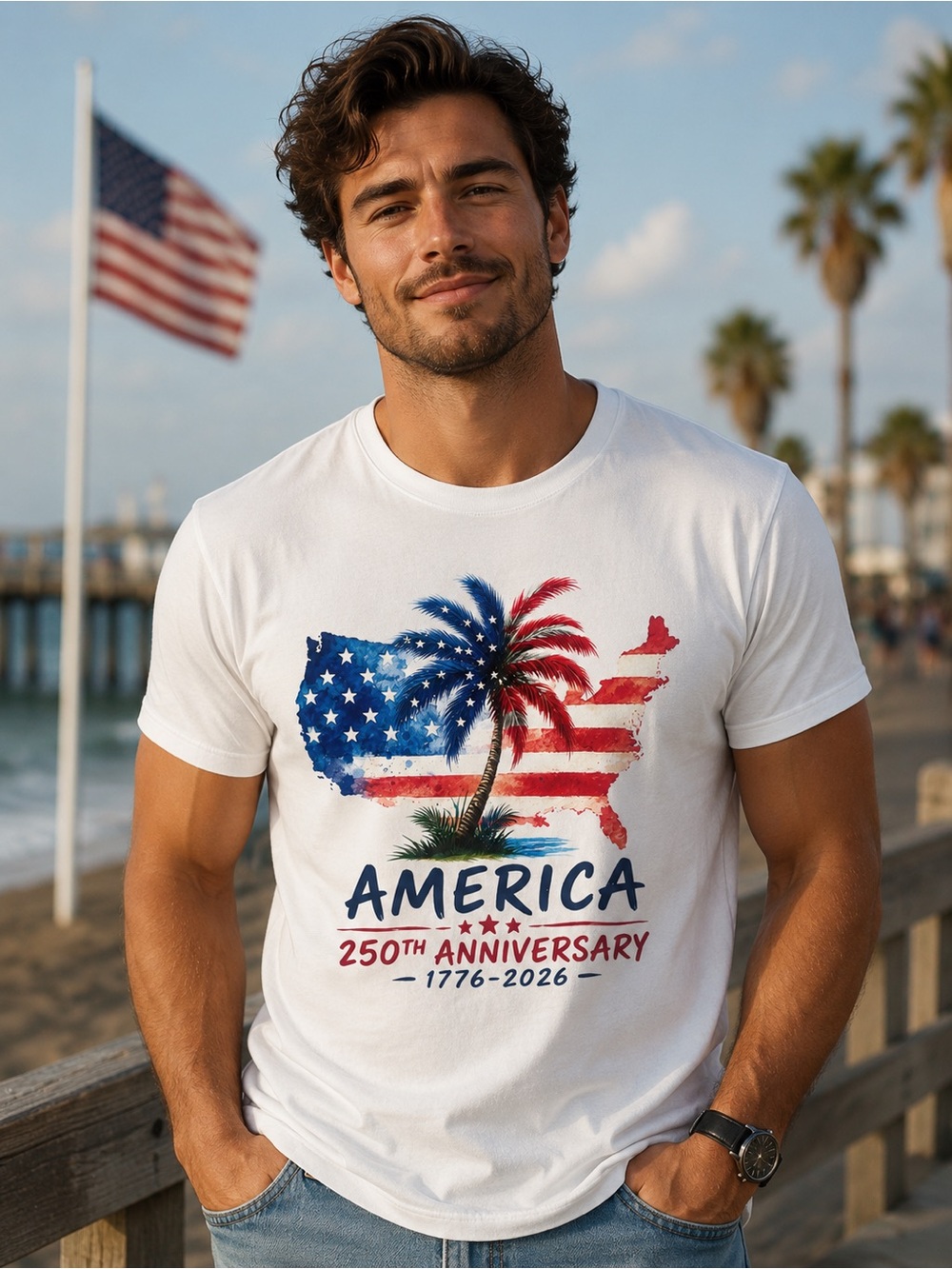 America 250th Anniversary White Graphic Tee - Picture 2 of 2